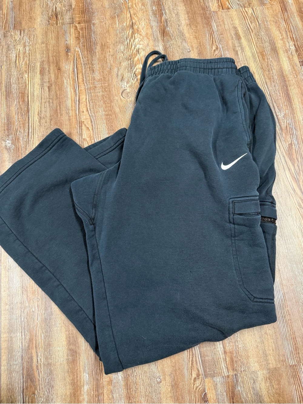 Nike black sweatpants with white swoosh, size XXL